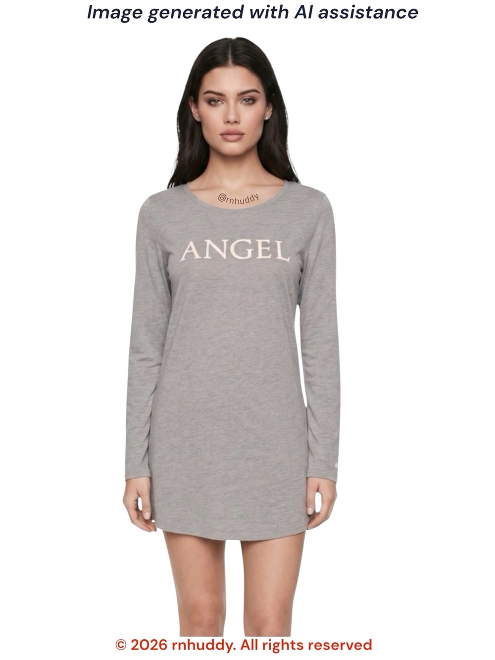 Victorias Secret S grey ANGEL sleep shirt